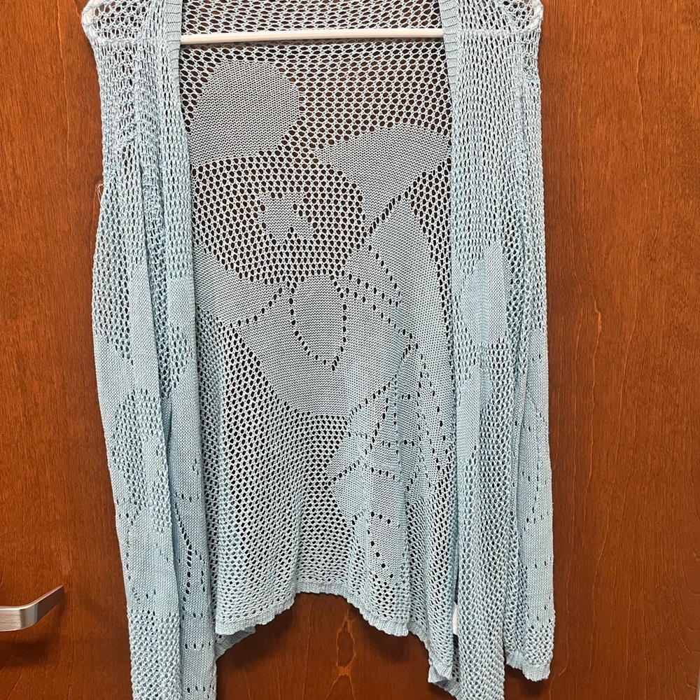 SHEIN Blue Blouse with Airy Knit Design